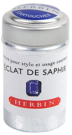 Herbin Writing Ink Cartridges - Éclat de Saphir, Pot of 6