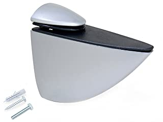 Emuca - Lote de 2 soportes mod Pelicano para estante de madera o cristal de espesor 5-40mm acabado pintado aluminio