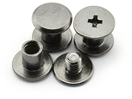 LQ Industrial 120pcs Chicago Screw Cross Head Phillips Drive Binding Screws Rivet Book Binding DIY Leather Craft Assembly Bolt 5x6mm Black