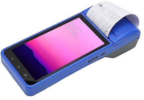 ASHATA Impresora de Recibos POS PDA, Impresora Térmica de 58 Mm, Pantalla Táctil de 5.5, 2 GB de RAM, 32 GB de ROM, Compatible con 4G LTE WiFi Hotspot, Función BT, Escaneo de Código de