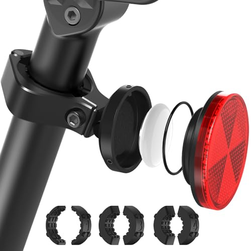 SUPMEGA Support de vélo AirTag - Réflecteur de vélo caché avec Support en métal - Accessoire de Suivi GPS antivol - Support AirTag étanche pour vélos, vélos électriques et Scooters