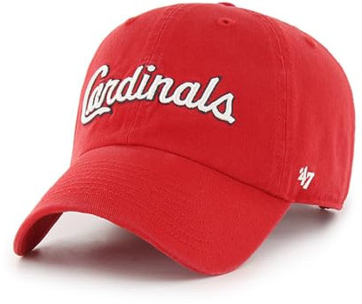 47 MLB Unisex-Erwachsene Script Logo Clean Up verstellbare Kappe Einheitsgröße (US, Alpha, Einheitsgröße, St. Louis Cardinals Red), St. Louis Cardinals Rot, Einheitsgr��e