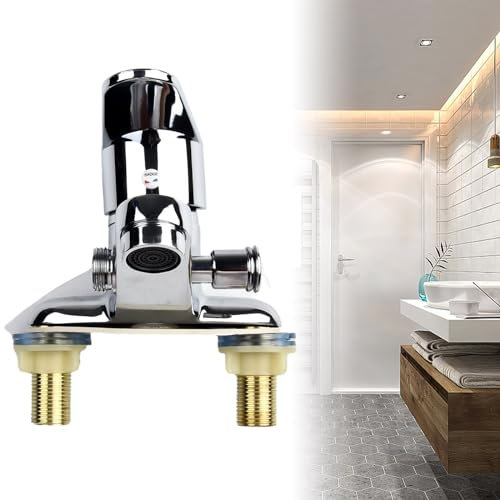 Bathroom Sink Faucet, Hot&Cold Water Mixer Tap, Zinc Alloy 2 Hole Single Handle Tap Anti-Rust, with Copper Ceramic Spool, Side Open 2 Ways, for Bathroom Basin, Home, Kitchen, Silver