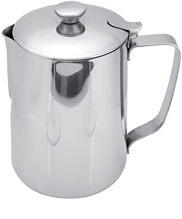 Ejoyous Milchkännchen mit Deckel, Milchkanne Edelstahl Milchschaumkännchen Kaffeekännchen Kännchen für Kaffee Sahnekännchen Teekanne Milch Tee Cappuccino (1000 ml)