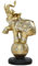 hgnxa Delicado elefante de pie sobre una bola, figura de animales, estatua de resinas de la suerte, decoración del hogar, cumpleaños