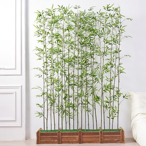 Planta De Bambú Artificial Con Troncos Naturales Y Más Realistas En Maceta De Vivero, Plantas Artificiales Para Decoraciones De Bodas Al Aire Libre, Hojas Artificiales Para Plantas Exteriores(47.2*7.3