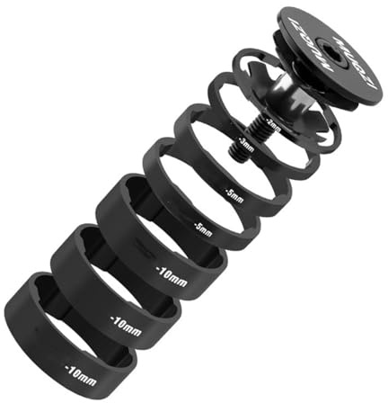 HOUSON Fahrrad Ahead Vorbau Spacer Set, Fahrrad Lenker Spacer Bike Headset Spacers Abstandshalter Vorbau Distanzringe /2mm/3mm/5mm/10mm Schwarz