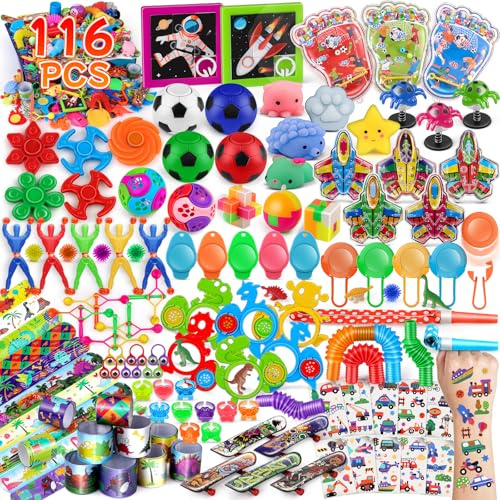 nicknack Party Bag Fillers for Kids, 116PCS Bulk Assorted Party Favours, Classroom Rewards & Giveaways, Pass the Parcel Prizes, Goodie Bag Pinata Fillers Toys for Kids Boys Girls