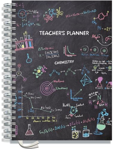 Teacher Planner 2026-2027 A4 size by Pirongs | 6 Lesson Planner for Teachers | Page a day | Undated, Hardback, Wiro-bound Teachers Planner - The Chalkboard Collection | Chemistry