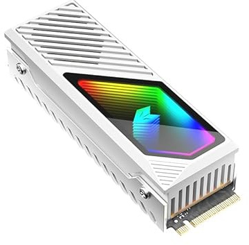 Baotkere RGB Sync M.2 NVMe SSD Heatsink with Bulit-in Fan and Thermal Pad, Ultra Cooling Performance with Stylish LED and Transparent Lens