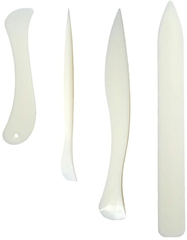 4 piezas de doblador de hueso, juego de doblado parcial, herramienta de doblado, manualidades, herramienta tradicional de plegado de papel, tabla de plegado, doblador de hueso, carpeta de hueso para