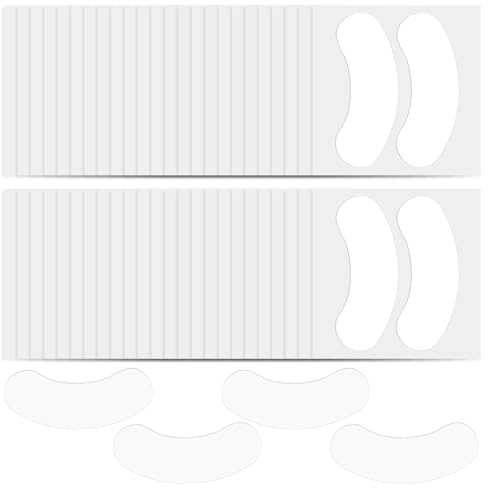 Almohadillas para ojos para extensiones de pestañas, 100 unidades de parches autoadhesivos, almohadillas para ojos permanentes, almohadillas de espuma sin pelusa para extensiones de pestañas