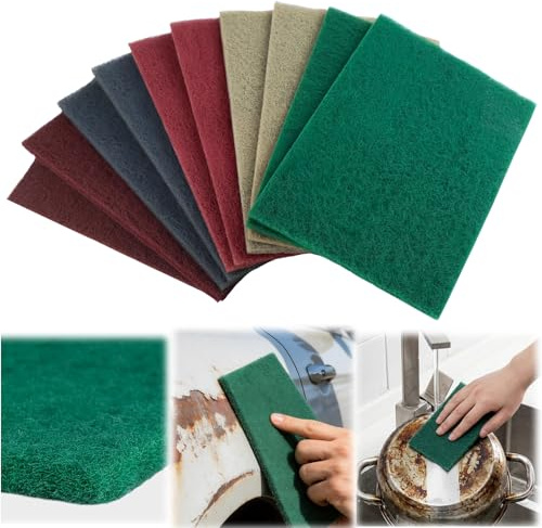 10 Stycken Slipvåd Pads 150x230mm Set, Korn 3000/1500/1000/800/600 Slipull Pads Slipmatta för Metall Trä Rostfritt Stål Polering Rengöringsvåd
