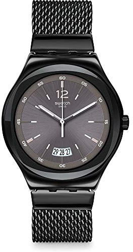 Swatch Herren Analog Quarz Uhr mit Edelstahl Armband YWB405MA