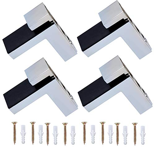 Coolty 4 Stück Regalbodenhalter, RegalHalter Glasbodenträger für 5-30mm Dicke Glas und Holz Regal