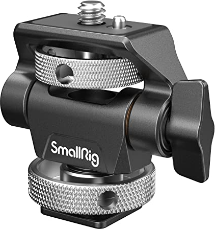 SMALLRIG Kamera Monitor Mount mit Kaltschuhadapter, 360° drehbar und 180° neigbar, Verstellbarer Monitorhalter mit Rändelschraube zum Einstellen der Spannung, mit Anti-Twist-Design – 2905B