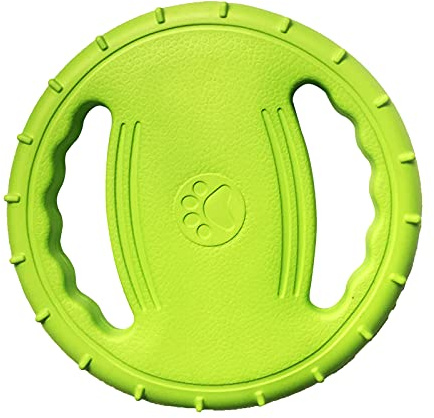 Irishom Disque Volant pour Chien, EVA de Haute Qualité, avec Poignées Doubles, Jouets pour Chiens, Activité Extérieur, Antidérapante, Vert