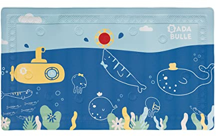 Badabulle Tapis de Bain Antidérapant (82 ventouses) avec Témoin de Température quand >37°C, 70 x 40 cm
