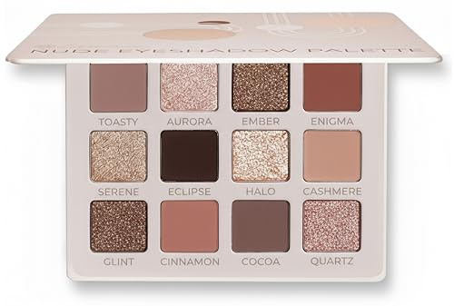 Fard a Paupiere Palette Maquillage Yeux - Nude 12 Couleurs Shimmer Mat Ultra Pigmenté Ombre a Paupiere - Végétalienne & Sans Cruauté 2