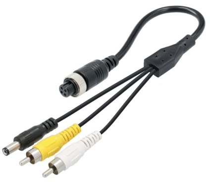 Adattatore per Monitor Posteriore a 4 Pin Cavo di Collegamento Adattatore per Cavo Cinch (RCA, Video, Audio) 12V-24V