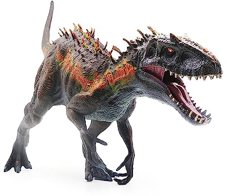 JR PARK Large Realistic Tyrannosaurus Rex Toy, 15.7 inch T-REX Dinosaur Colletion, Kids' Play Dinosaur & Prehistoric Creature Figures with Moveable Jaw, Red, Ages 8+