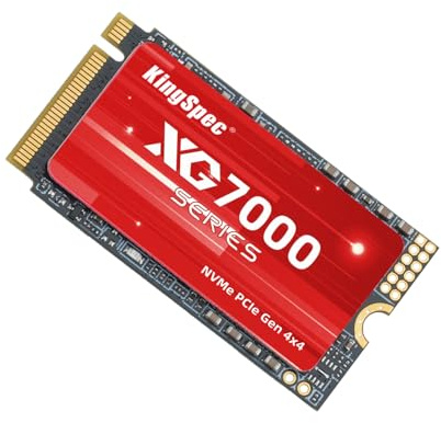 KingSpec XG7000-2242 2TB SSD M.2 2242 NVMe PCIe 4.0, M2 SSD Gen 4x4 – Bis zu 7200 MB/s sequentielle Lesegeschwindigkeit, 3D NAND TLC Kompatibel mit Desktop/Laptops/Legion Go