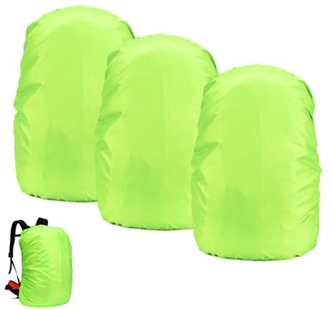 HERKINDNESS 3 Pièces Protege Sac a Dos Pluie, Housse de Sac à Dos Imperméable (30-40L), Housse de Pluie pour cartables, Protege Sac a Dos Pluie, pour L'école, Camping, Vélo