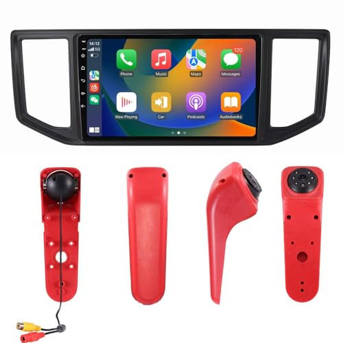 10'' Touchscreen GPS Sat Nav Navigation Navigator Monitor Maps Autoradio with CarPlay & Android + HD Rear View Backup Reversing Camera Parking System Compatible with V W Crafter(MK2) / MAN TGE