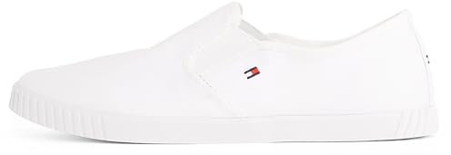 Tommy Hilfiger Damen Cupsole Sneaker Canvas Lace Up Elegant, Weiß (White), 39