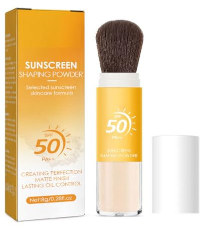 KARLOR Sonnenschutz Fixierpuder mit Bürste SPF 50 PA++ Makeup Finishing Puder Mattierend für Öl Kontrolle Leicht Langhaltend