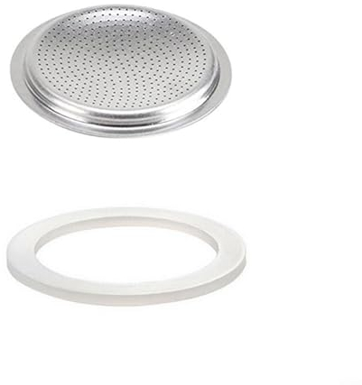 Silicone Gasket Seals Replacement for Aluminium Moka Pot and Stovetop Espresso Coffee Maker with Filter(12 cup+sieve)