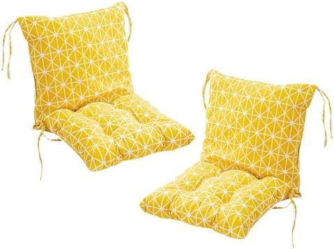 ZGantrix 2er Set Niedriglehner Auflagen Set Stuhlauflage 40 * 80cm Sitzkissen Niederlehner Gartenstühle Sitzauflagen Stuhlkissen Abnehmbarem Rückenlehne Auflage40*80CM(2 Pieces) D
