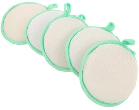 Amosfun 5 Pezzi Spugna Tonda Antigraffio Per Lavaggio Panno in Filo Per Piatti Spugne Tonde Per Cucina Spugna Doppia Faccia Per Pulizia Straccio Per Lavaggio