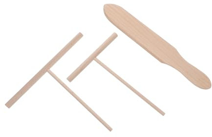 HEALLILY 3 Pezzi set di strumenti per frittelle strumento spatola Strumento per spalmare crepes spatola per crêpe flipper Crepe Maker strumenti per crespelle Faggio Cachi