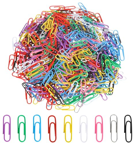 630 Stück Büroklammern Bunt, 28mm Büroklammer, Metall Paper Clips, Briefklammern Klein für Haushalt, Büro, Schule, Basteln (9 Farben)