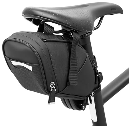 QWORK® Sacoche de Selle de Vélo Étanche Réfléchissante - Sac de Queue de 1,5 L pour Haute Visibilité et Sécurité Nocturne