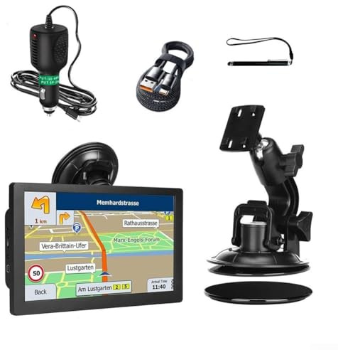 Yuanpgky Navegador GPS para camión de 9 pulgadas con mapas 2025 compatible con automóviles, camiones y vehículos comerciales, actualizaciones de por vida, 12 canales GPS y transmisor FM (pulgadas)