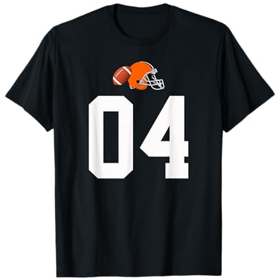 Americano Fútbol Casco Estilo Vintage Número 04 Camiseta