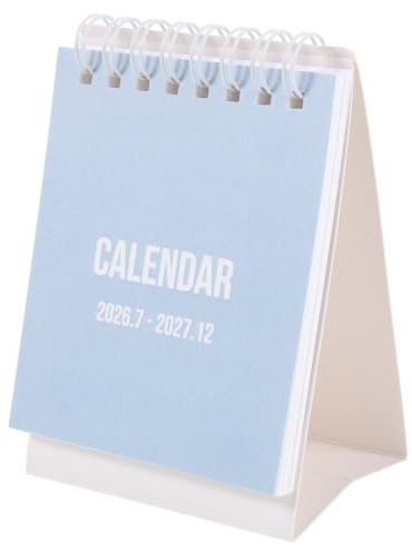 YOSADIER Minimalistisk Mini Bordskalender med Tvådelad Metallbindning Månadskalender för Daglig Planering och Vanespårning Lämplig för Kontor Skola och Hem