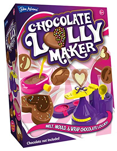 John Adams Chocolate Lolly Maker | Melt, Mould & Wrap Your Own Chocolate Lollies | Choose From 4 Designs | Food Craft Treats | Age 6+ | Kids Gift Idea For Birthday & Christmas | Chocolate Not Included