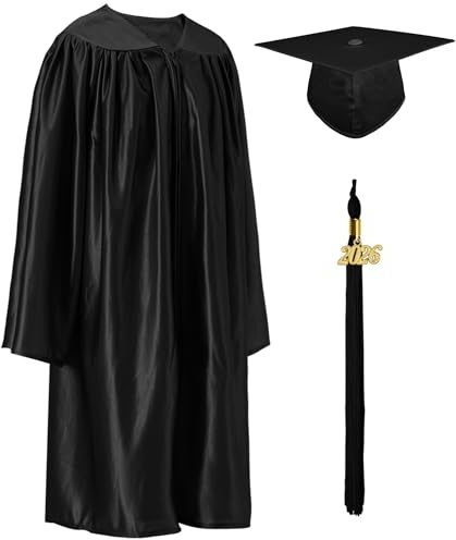GraduatePro Barn examenskeps och klänning barnkammare 2026 förskola småbarn barn kostym outfit svart 36 = XL