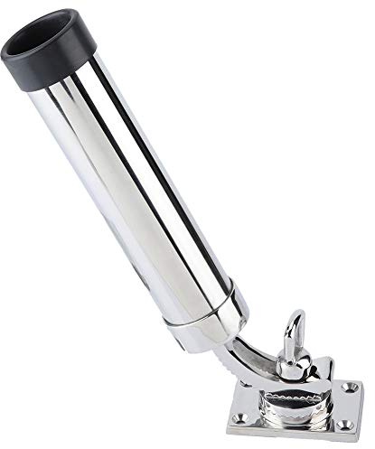 Portacanna Barca Pesca Supporto Regolabile Girevole to Gradi Acciaio Inossidabile Argento, Aramox 360