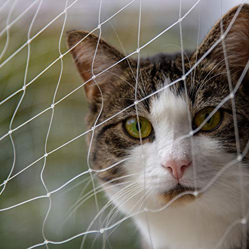Pet Prime Cat Safety Net for Balcony Window Transparent Protective Net 6x3m for Cats Pet Anti-escape Cat Net Invisible Safety Fence Include Fixing Set