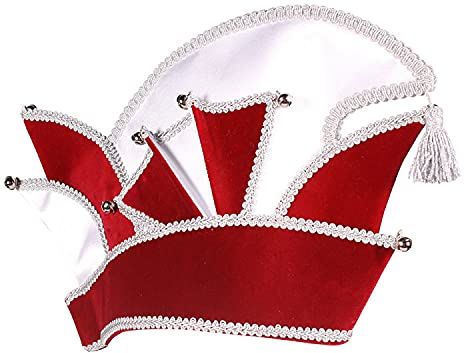 PAPSTAR NEU Hut Komiteemütze Prinzenmütze Samt, Deluxe, rot-Silber, KW 57