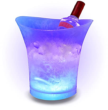 LED Ice Bucket, Ice Bucket for Parties Champagne Bucket Wine Bucket Beer Bucket Drinks Bucket 5L Large Capacity with Multi Colors Changing for Party/Home/Bar/Garden 1pcs