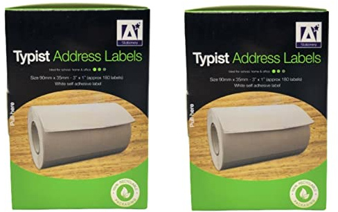 Celino® 2 x 180 adressetiketter enkla vita 90 mm x 35 mm självhäftande klisteretiketter