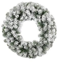 LPGLed | Corona Natalizia | Ghirlanda di Natale artificiale (60cm - Innevata)