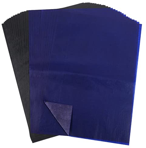 Pinenuts 100 Blatt Kohlepapier,50 Blatt Schwarz and 50 Blatt Blau Kohlenstoff Transfer Papier A4 Transferpapier Durchschlagpapier Carbon Papier Pauspapier für Holz Papier Leinwand