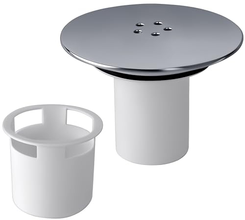 Direct Online Shopping Chrome Shower Plughole Cover - 115mm Replacement for Fast Flow Drain Protection in Tray, Waste Trap, and Drain. Keep Clean Clog-Free Cap Tube Round (DOS/STC/CHR)