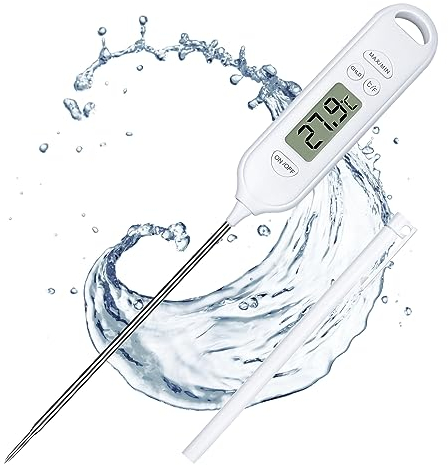 Skaaisont Meat Thermometer, BBQ Thermometer, LCD Display Digital Food Thermometers, Cooking Thermometer, 13.5 cm Long Temperature Probe, 5 S Instant Readout,for Kitchen Grill,Milk,Water,Jam,Hot Drinks